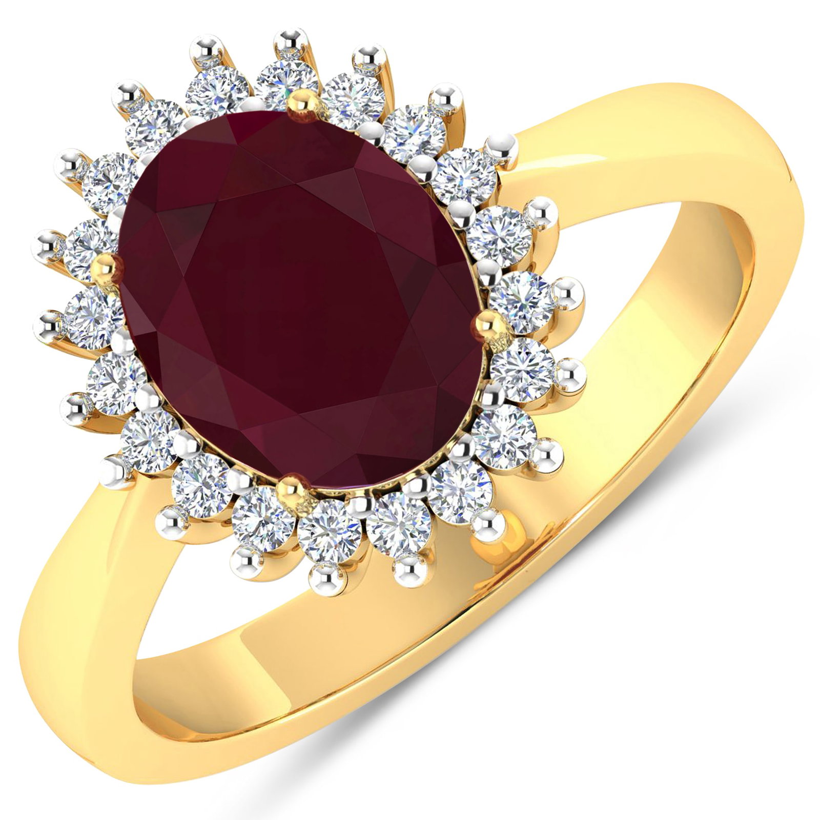 14KT Yellow Gold 1.5ct Ruby and Diamond Ring - 2