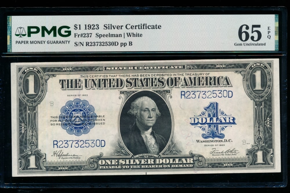 1923 $1 Silver Certificate PMG 65EPQ (1 of 2)