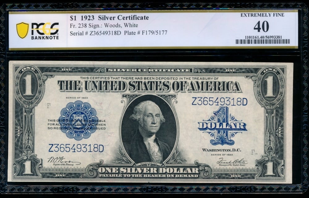 1923 $1 Silver Certificate PCGS 40 (1 of 2)