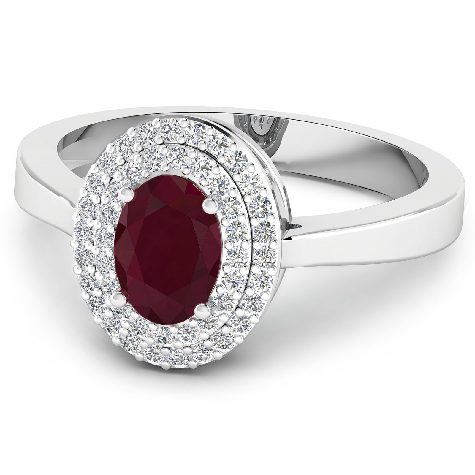 14KT White Gold 0.95ct Ruby and Diamond Ring - 3