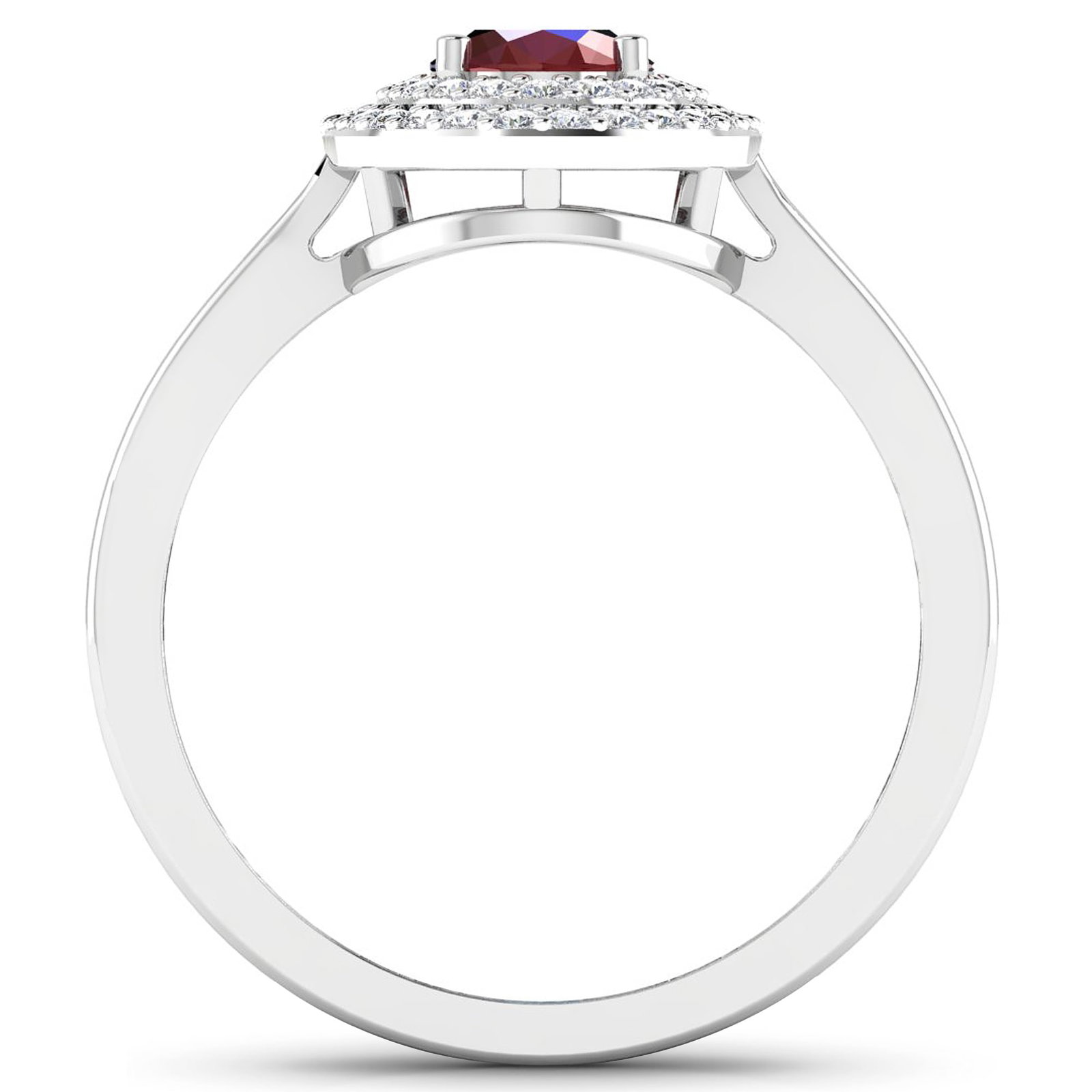 14KT White Gold 0.95ct Ruby and Diamond Ring - 4