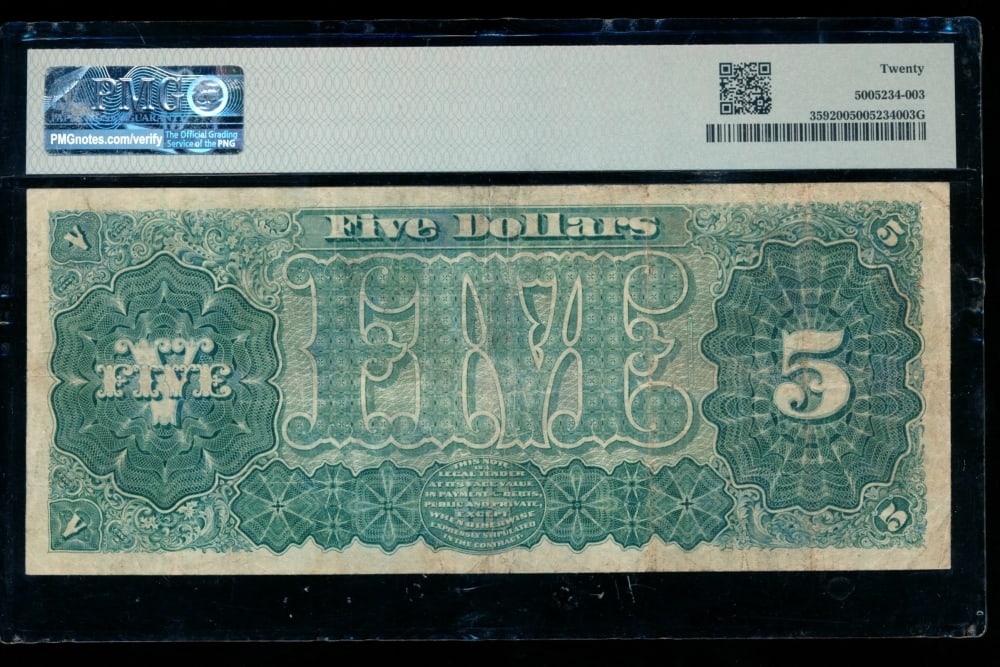 1890 $5 Treasure Note PMG 20 - 2