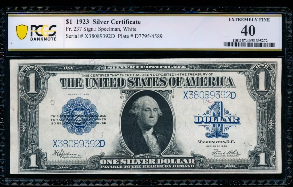 1923 $1 Silver Certificate PCGS 40 (1 of 2)