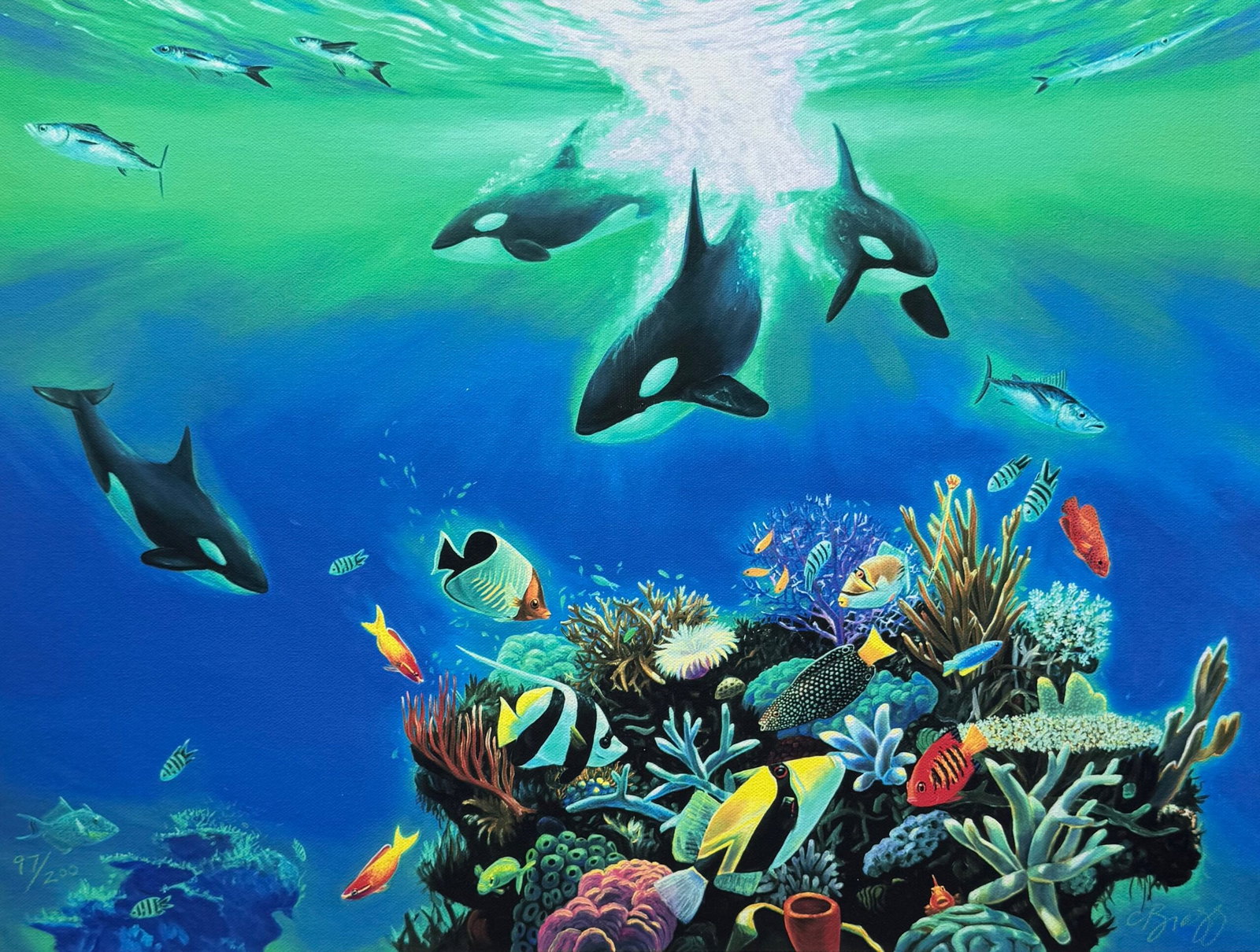 Charles Lynn Chick Bragg ORCA BLUES Hand Signed Limited Edition Giclee on Canvas (1 of 1)