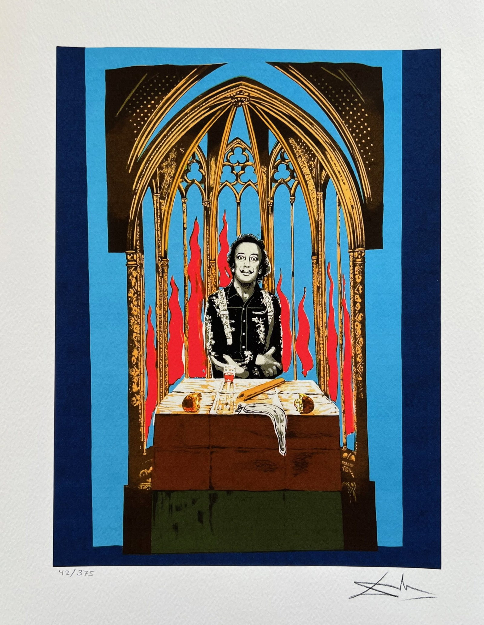 Salvador Dali INFERNO THE MAGICIAN Facsimile Signed & Numbered Giclee: This is a limited edition giclee titled Inferno the Magician by Salvador Dali. This piece is facsimile signed on the lower right. Pencil numbered from an edition of 375. Paper measures 16 inches x 12 