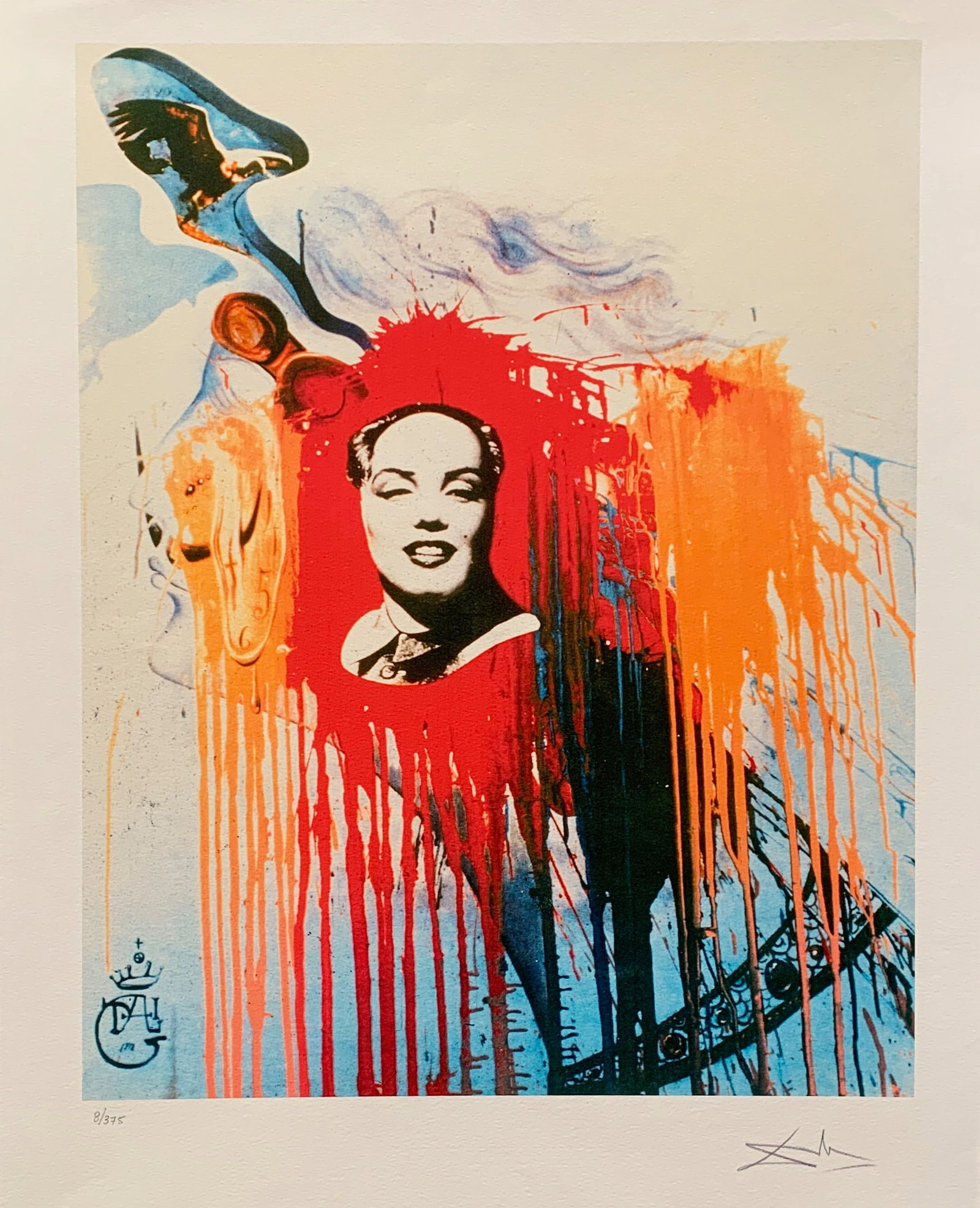 Salvador Dali MARILYN MONROE MAO Facsimile Signed & Numbered Giclee: This is a limited edition giclee titled MAO MONROE by Salvador Dali. This piece is facsimile signed on the lower right. Pencil numbered from an edition of 375. Paper measures 24 inches x 16 inches. Im