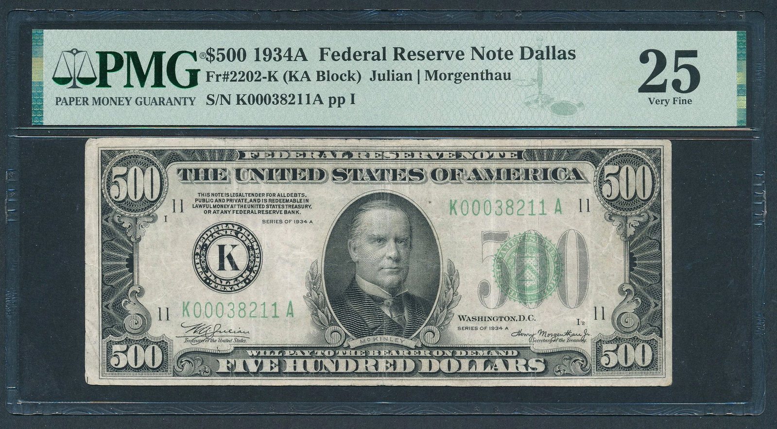 1934A $500 Dallas FRN PMG 25 (1 of 2)