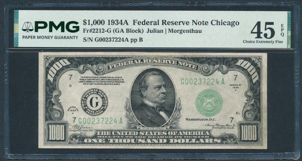 1934A $1000 Chicago FRN PMG 45EPQ (1 of 2)