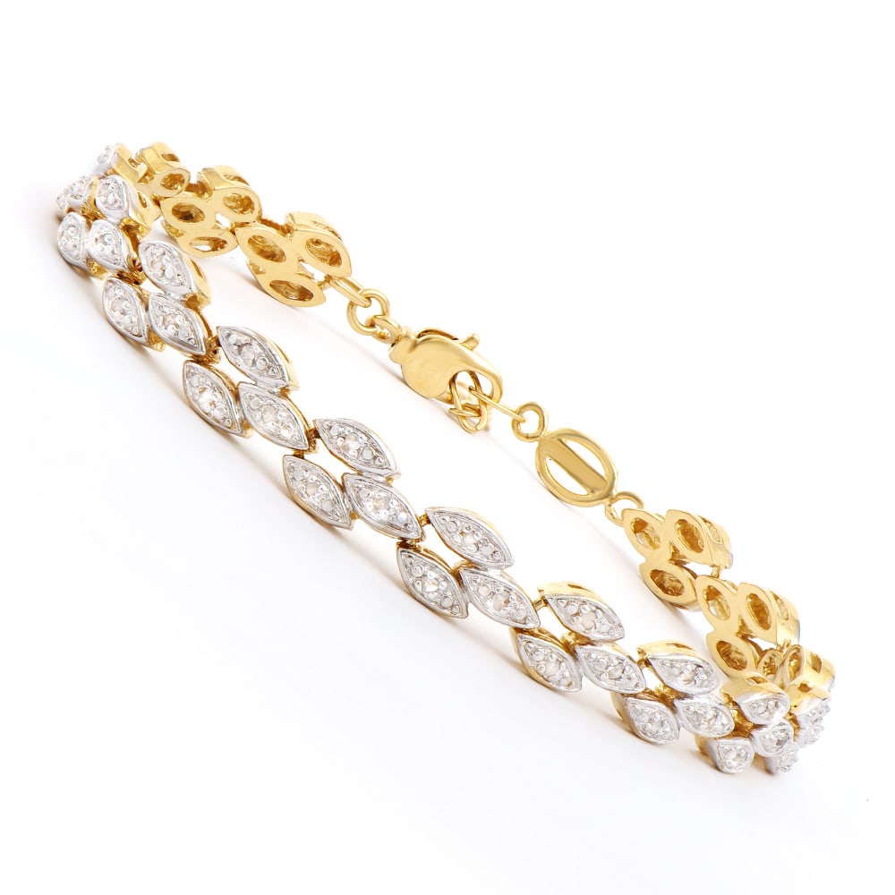 Plated 18KT Yellow Gold Diamond Bracelet (1 of 2)