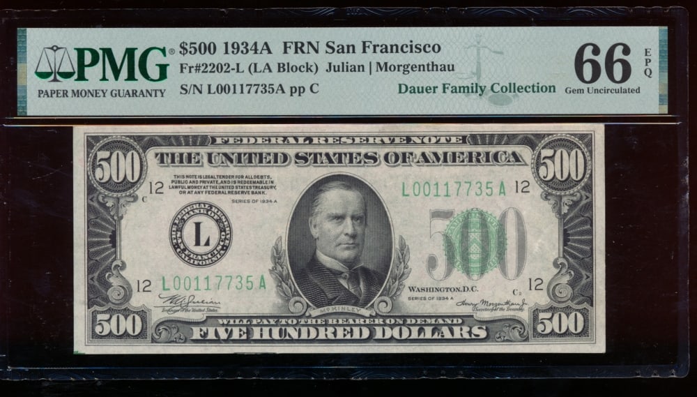1934A $500 San Francisco FRN PMG 66EPQ (1 of 2)