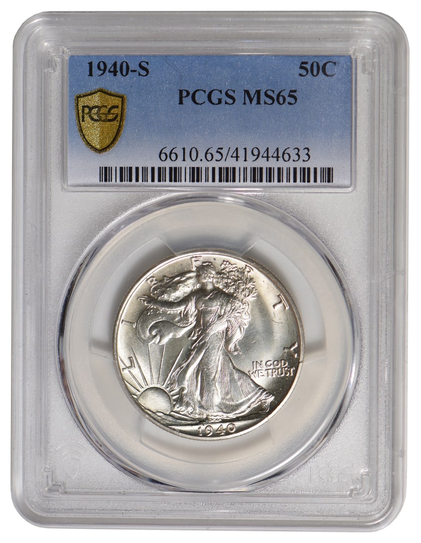 1940-S Walking Liberty Half Dollar PCGS MS65: One 1940-S Walking Liberty Half Dollar PCGS MS65.
