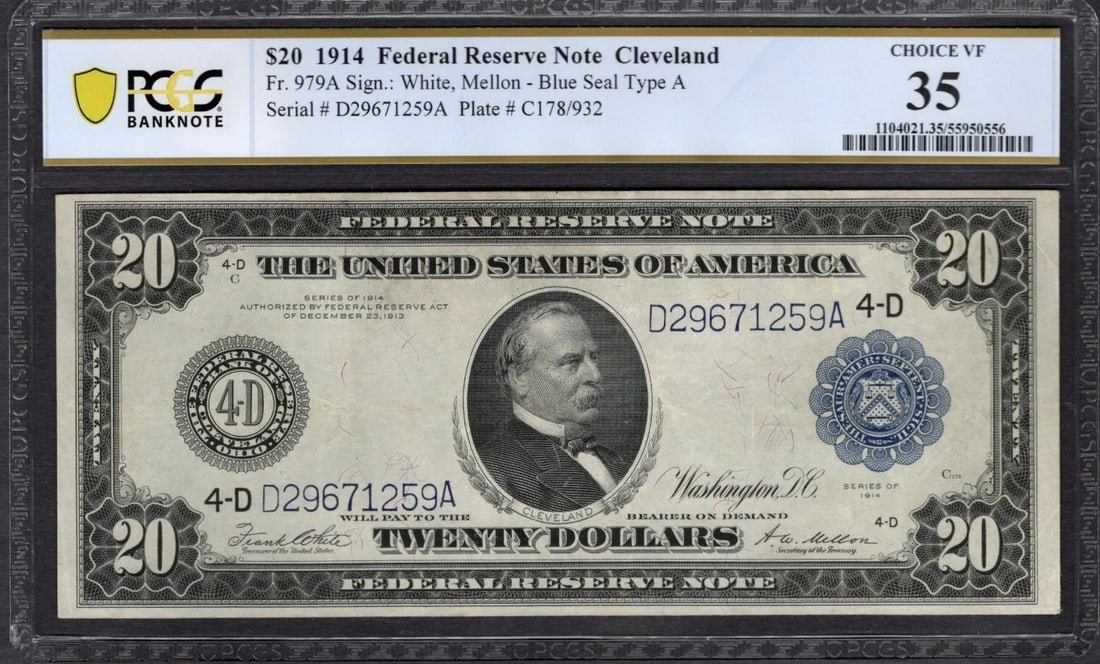 1914 $20 Cleveland FRN PCGS 35 (1 of 2)