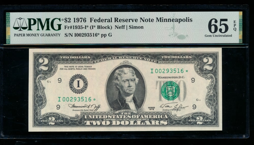 1976 $2 STAR Minneapolis FRN PMG 65EPQ (1 of 2)