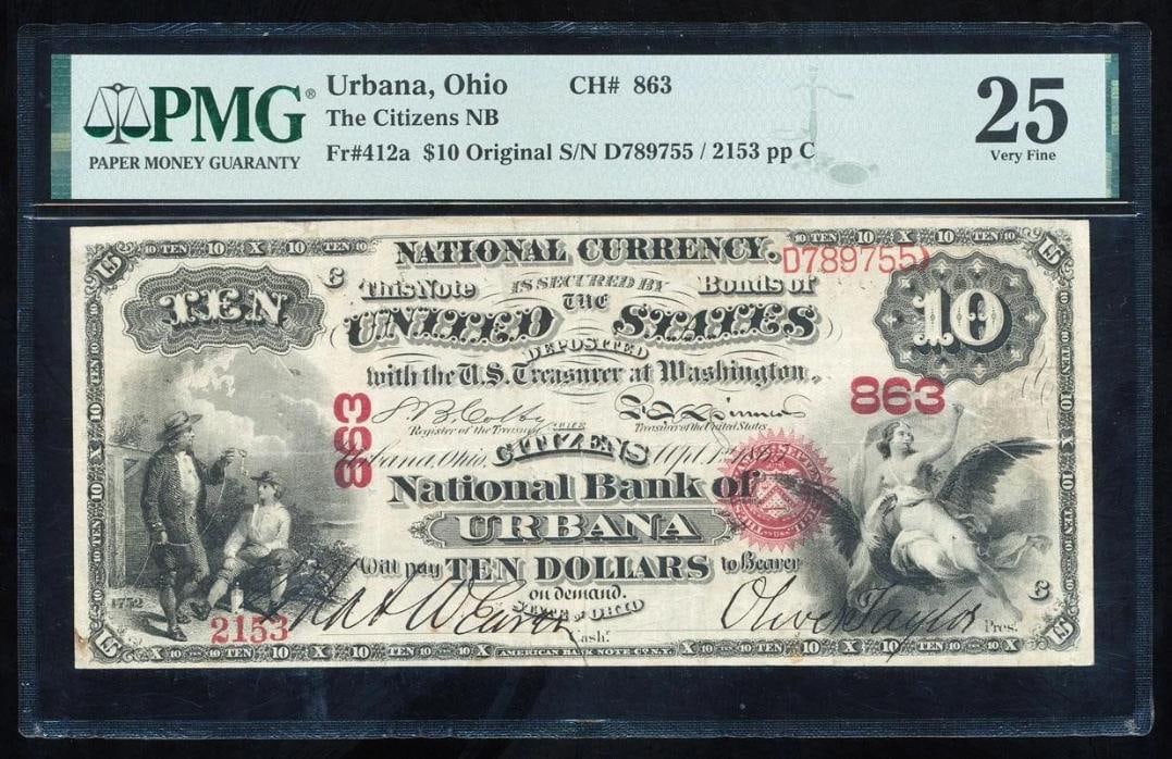 Original Series $10 Urbana OH National PMG 25 (1 of 2)