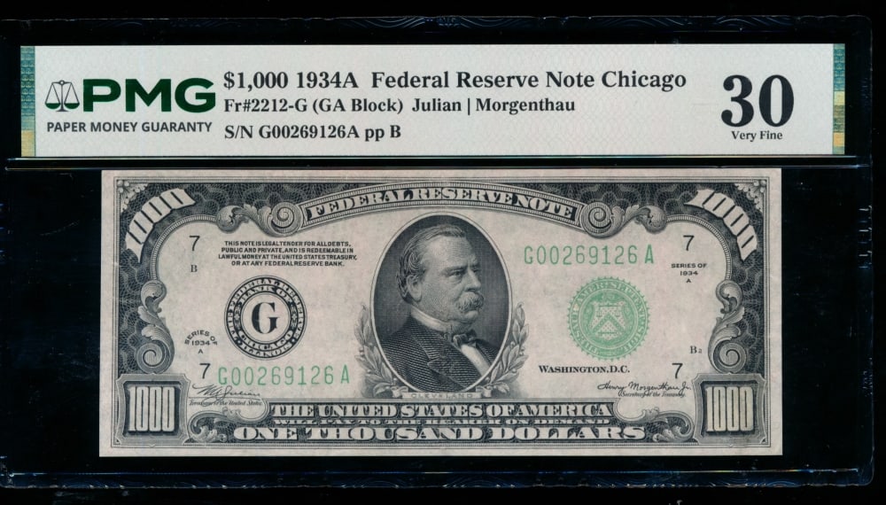 1934A $1000 Chicago FRN PMG 30 (1 of 2)
