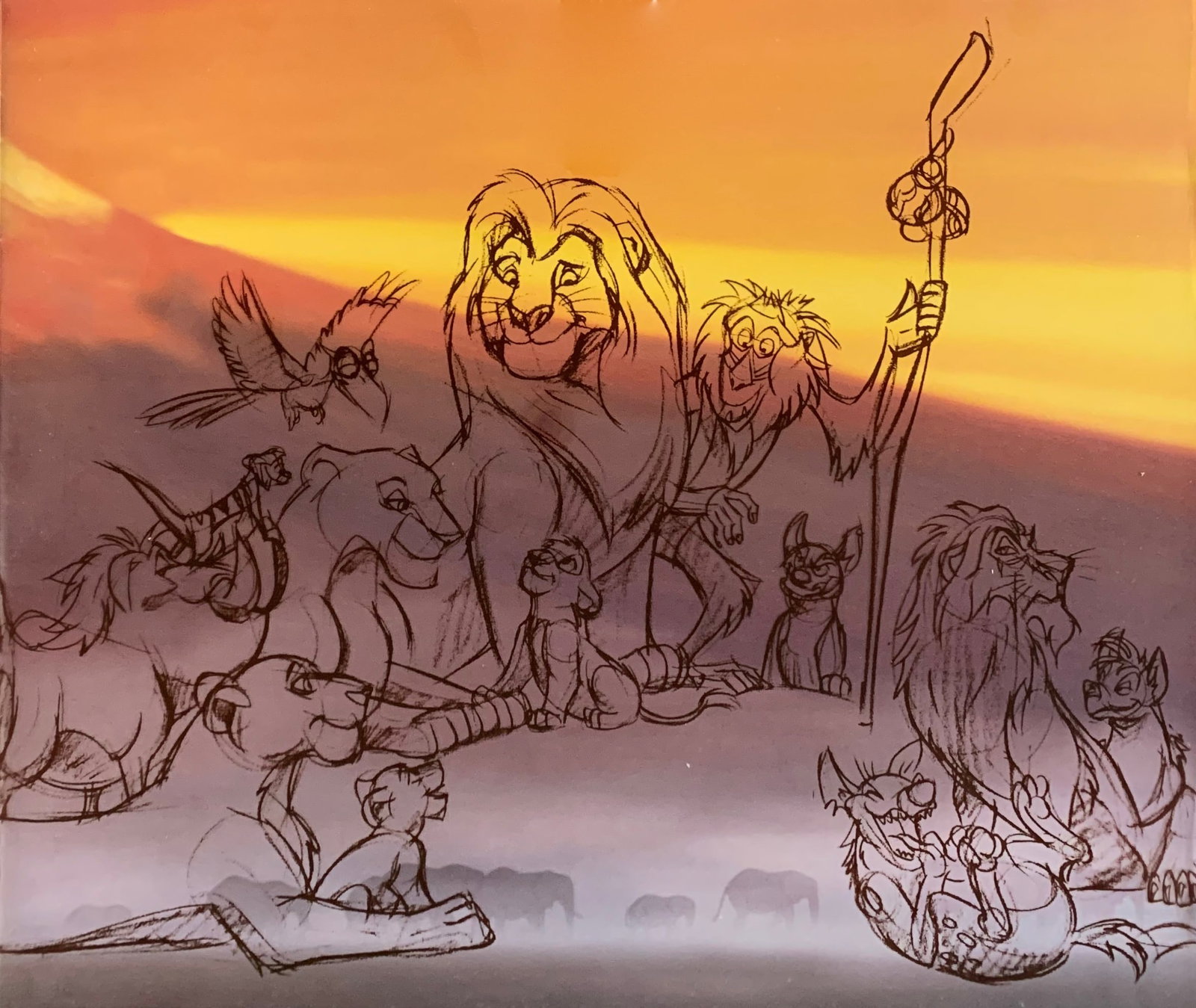 Walt Disney THE LION KING 1994 Limited Edition Sericel: This is a GENUINE Disney Limited Edition Serigraph Cel of The Lion King. From Walt Disney Studios. Disneys own artists have selected this scene from the original animation drawings used to produce thi