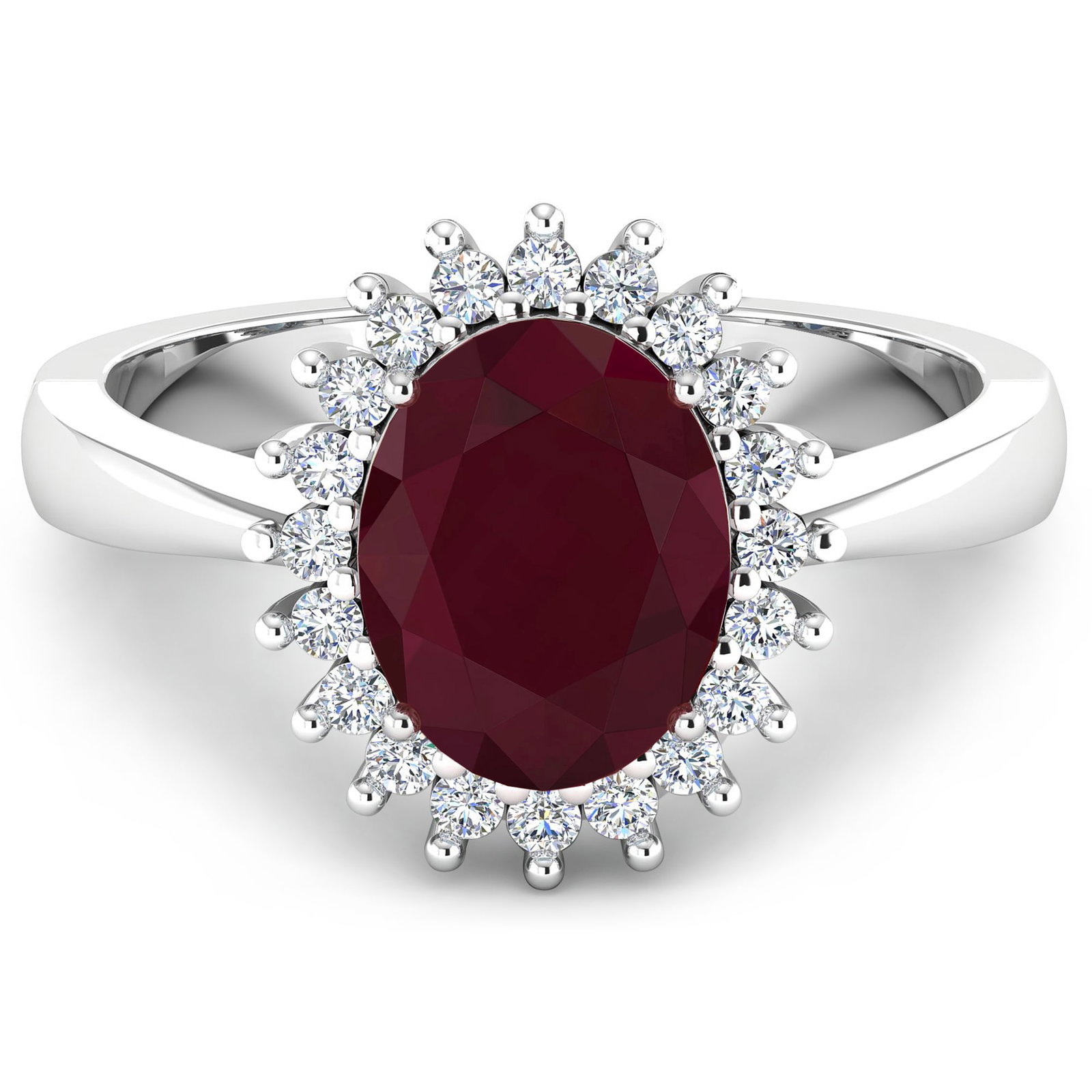 14KT White Gold 1.50ct Ruby and Diamond Ring (1 of 4)