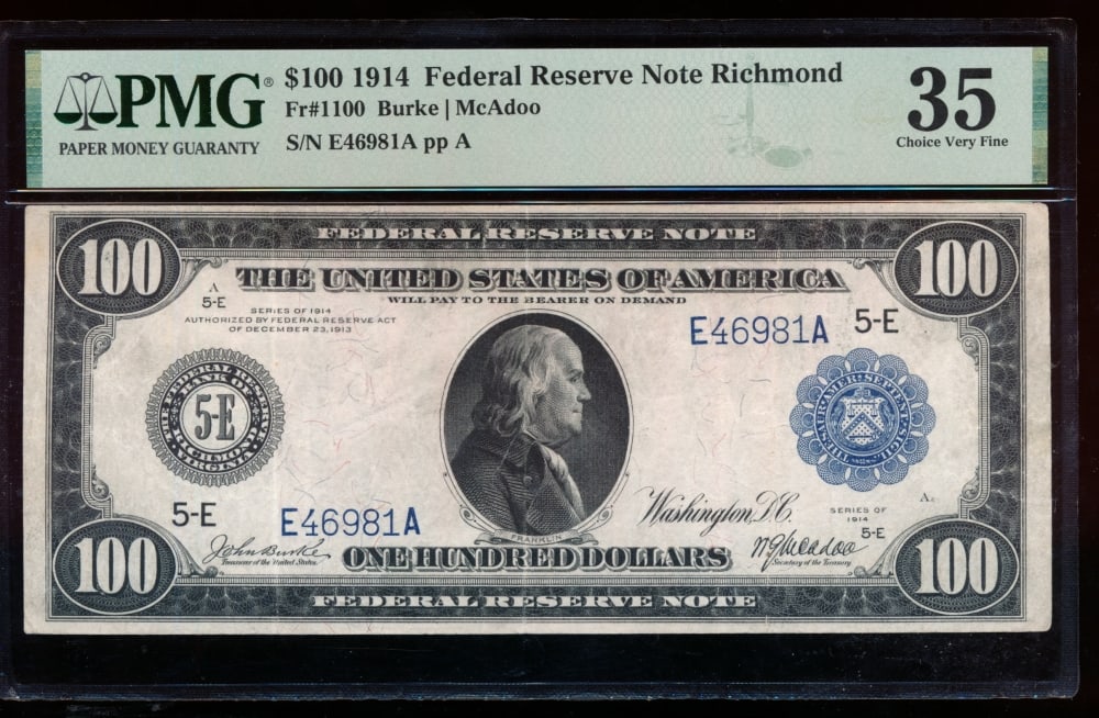 1914 $100 Richmond FRN PMG 35 (1 of 2)