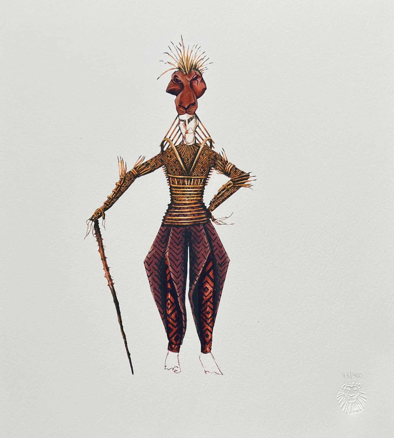 Disney LION KING BROADWAY SCAR Limited Edition Giclee Animation Concept Art: This is a limited edition Disney concept art giclee published in 2000 titled Scar. This giclee is pencil numbered from an edition of 400. Paper measures 16 inches x 13 inches. This piece bears a Lion 