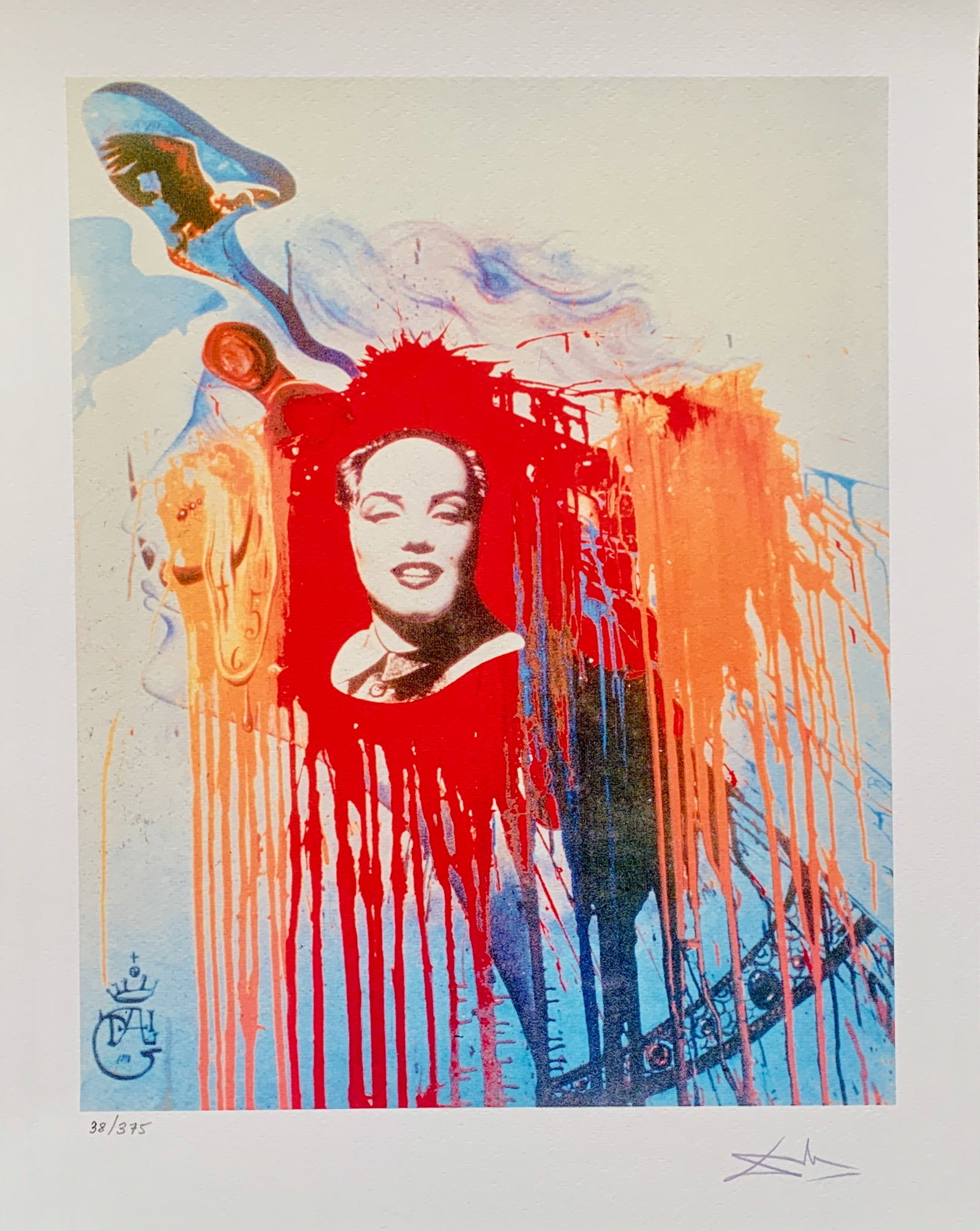 Salvador Dali MARILYN MONROE MAO Facsimile Signed & Numbered Giclee: This is a limited edition giclee titled MAO MONROE by Salvador Dali. This piece is facsimile signed on the lower right. Pencil numbered from an edition of 375. Paper measures 17 inches x 13 inches. Im