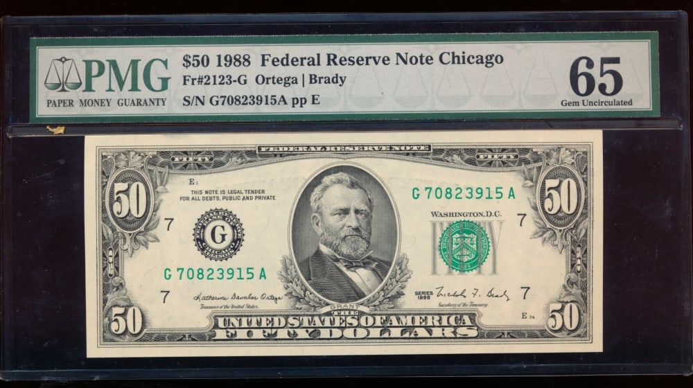 1988 $50 Chicago FRN PMG 65 (1 of 2)