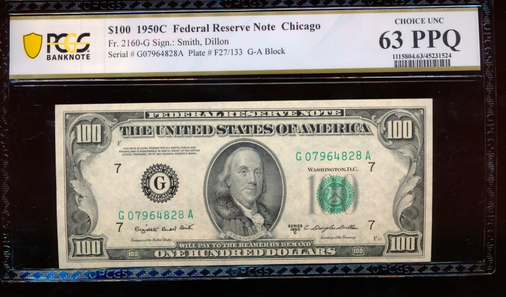 1950C $100 Chicago FRN PCGS 63PPQ (1 of 2)