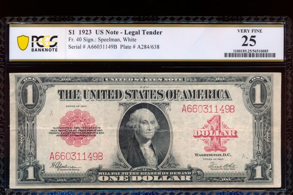 1923 $1 Legal Tender Note PCGS 25 (1 of 2)