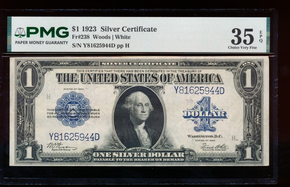 1923 $1 Silver Certificate PMG 35EPQ (1 of 2)