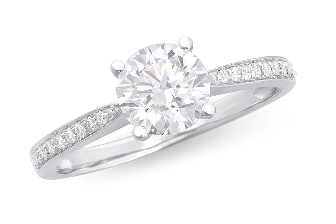 14KT White Gold 1.23ct F Color Lab Diamond Ring