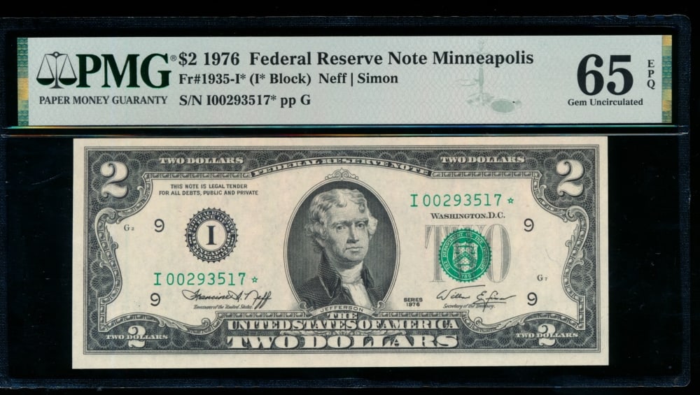 1976 $2 STAR Minneapolis FRN PMG 65EPQ (1 of 2)