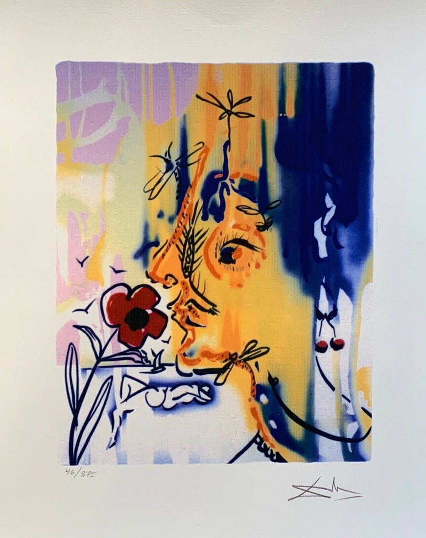 Salvador Dali VANISHING FACE Facsimile Signed Limited Edition Giclee: This is a limited edition giclee titled VANISHING FACE by Salvador Dali. This piece is facsimile signed on the lower right. Pencil numbered from an edition of 375. Paper measures 17 inches x 13 inches