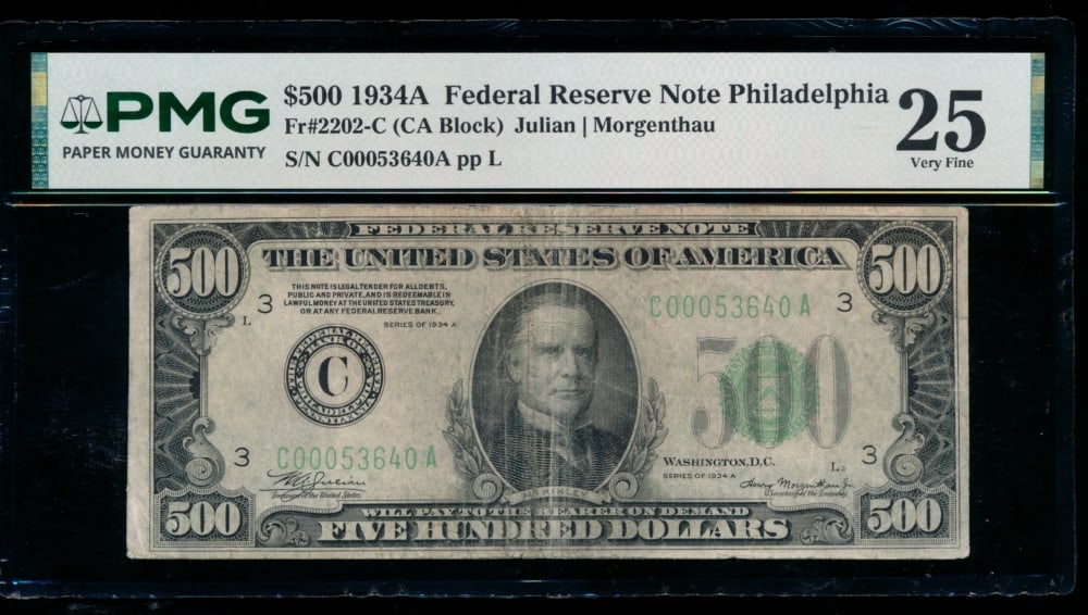 1934A $500 Philadelphia FRN PMG 25 (1 of 2)
