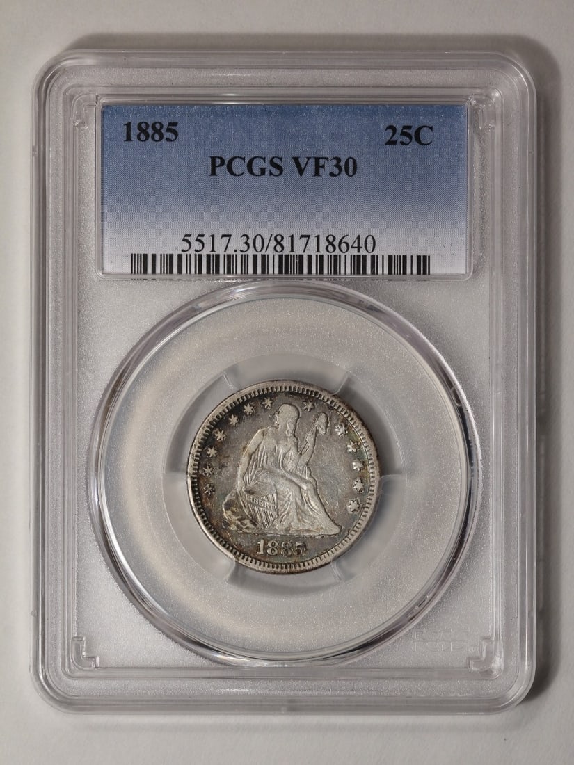 1885 Seated Liberty Quarter PCGS VF30 (1 of 2)