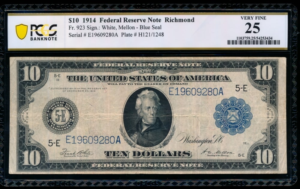 1914 $10 Richmond FRN PCGS 25 (1 of 2)