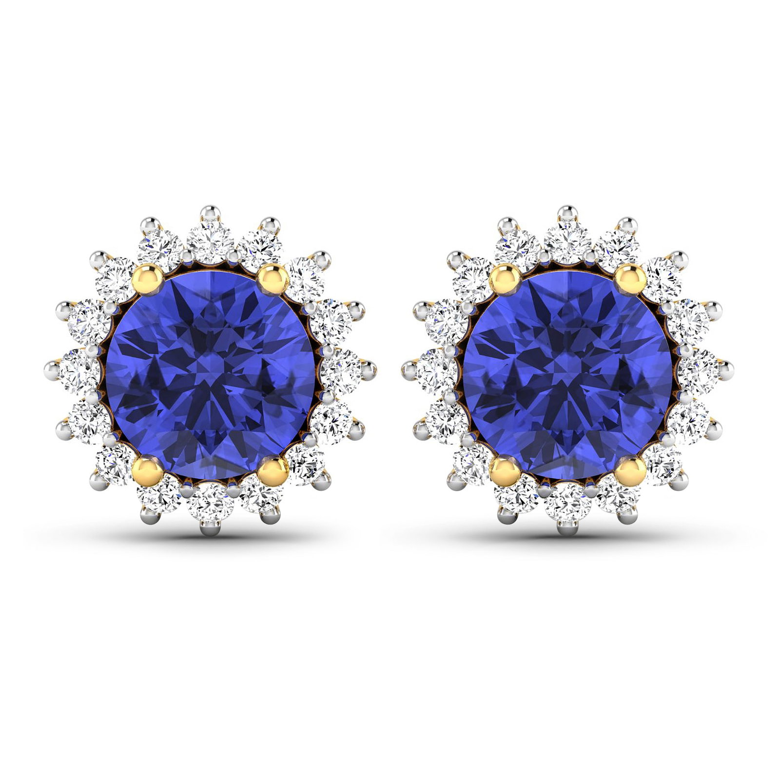 14KT Yellow Gold 1.44ctw Tanzanite and Diamond Earrings