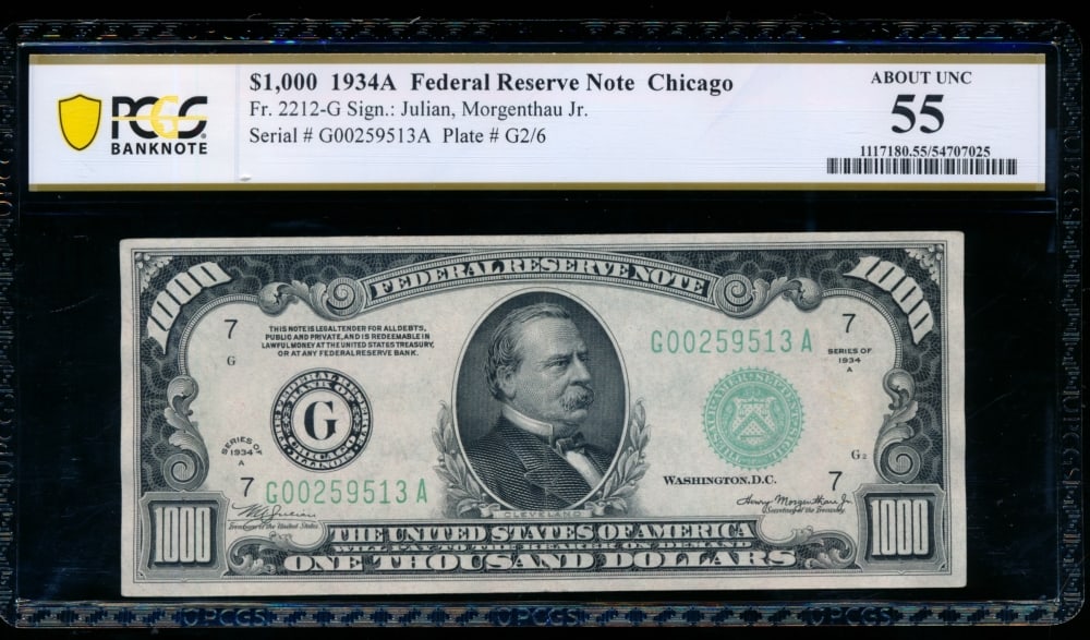 1934A $1000 Chicago FRN PCGS 55 (1 of 2)