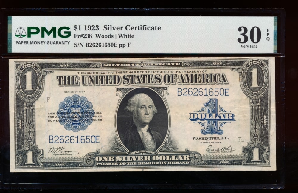1923 $1 Silver Certificate PMG 30EPQ (1 of 2)