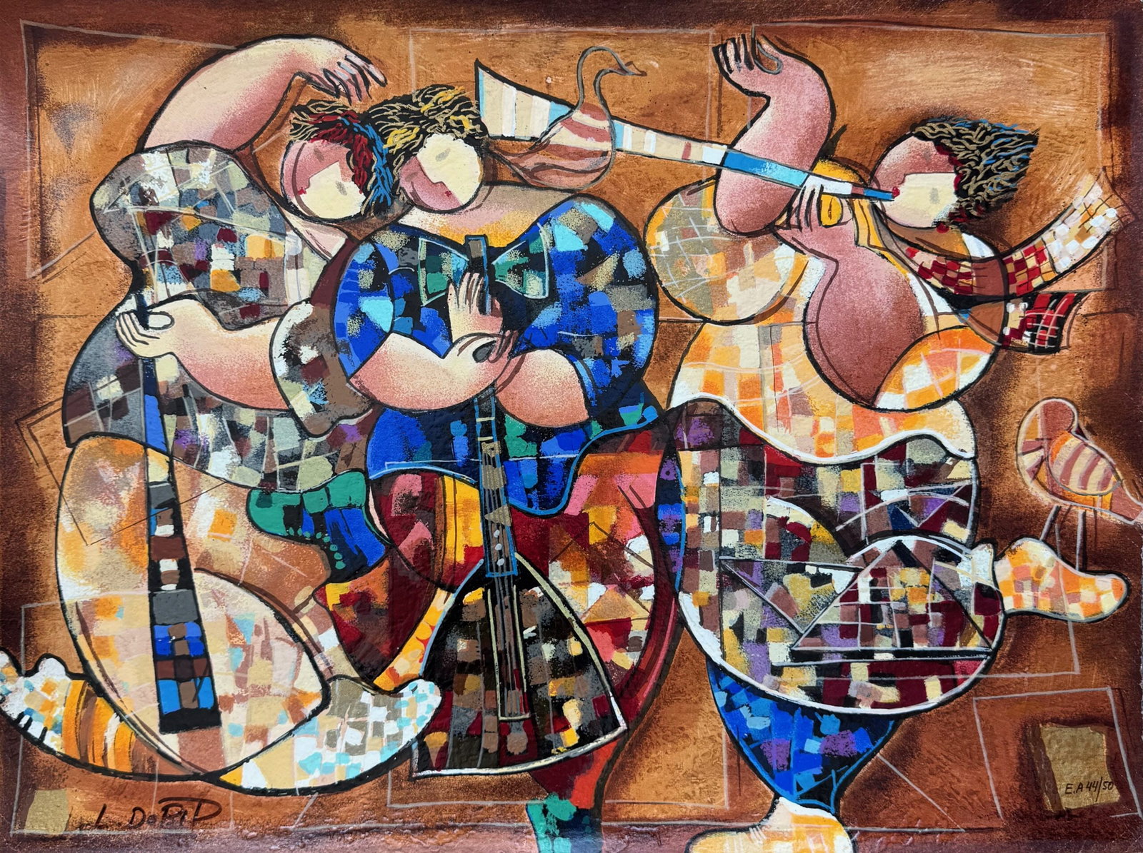 Dorit Levi PEACEFUL FEELINGS Hand Signed Limited Edition Serigraph: This is a hand signed serigraph titled Peaceful Feelings by Dorit Levi. The detail is impeccable, and the paper surface has a detailed shine which helps make the piece so eye catching. Beautiful art p