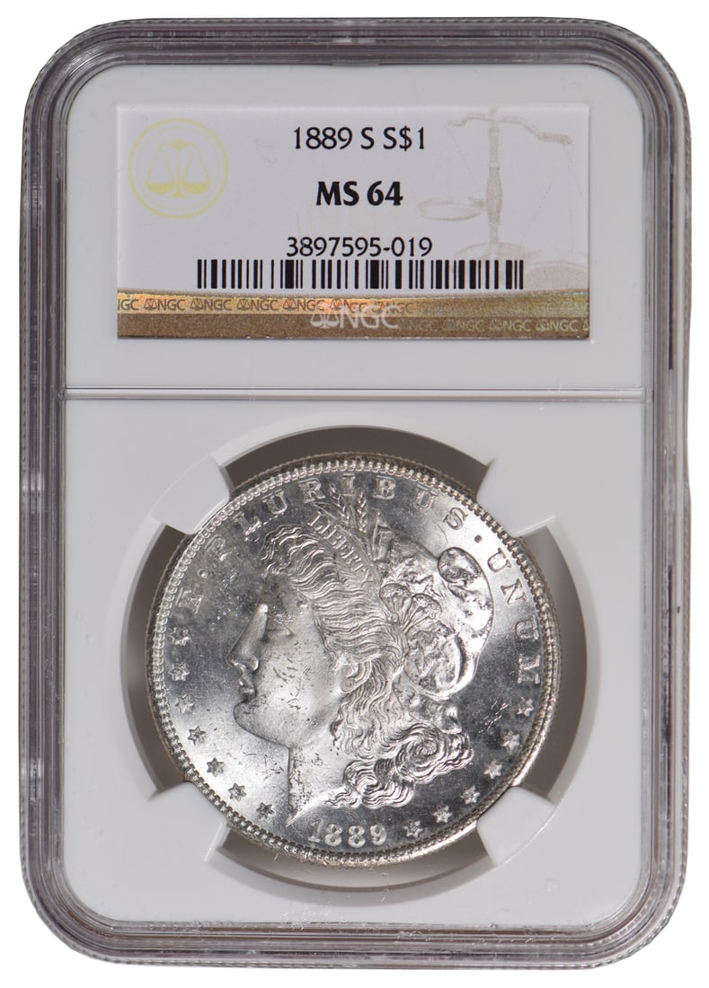 1889-S $1 Morgan Silver Dollar NGC MS64