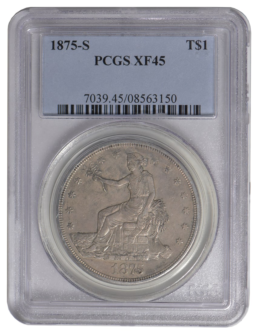 1875-S $1 Trade Dollar PCGS XF45