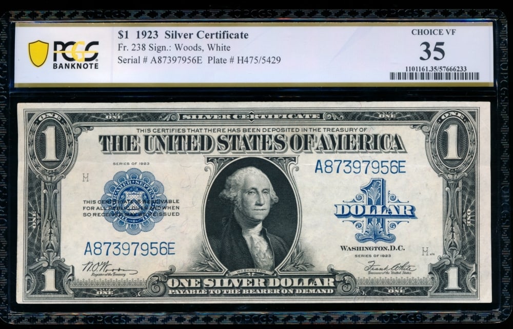 1923 $1 Silver Certificate PCGS 35