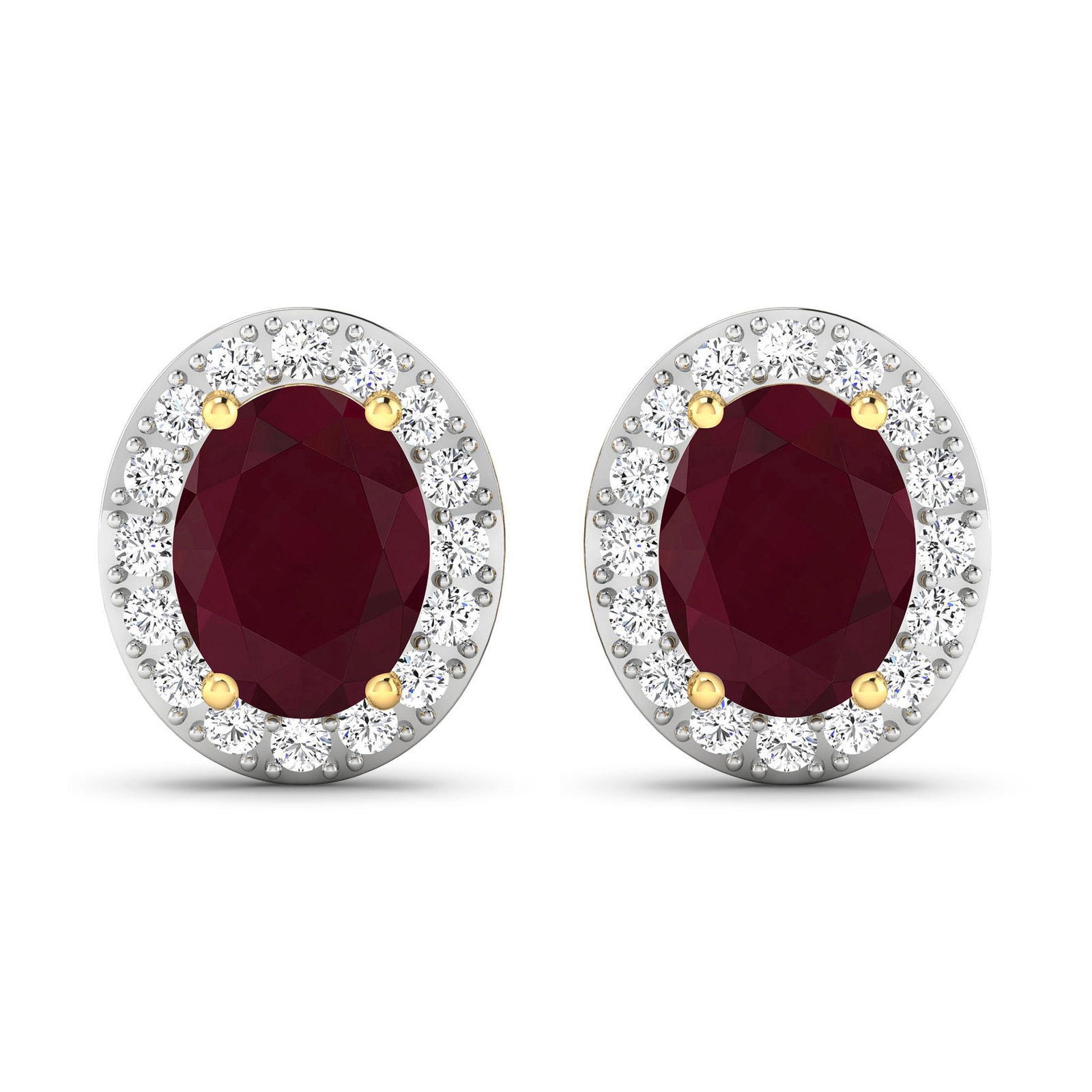 14KT Yellow Gold 3ctw Ruby and Diamond Earrings (1 of 4)