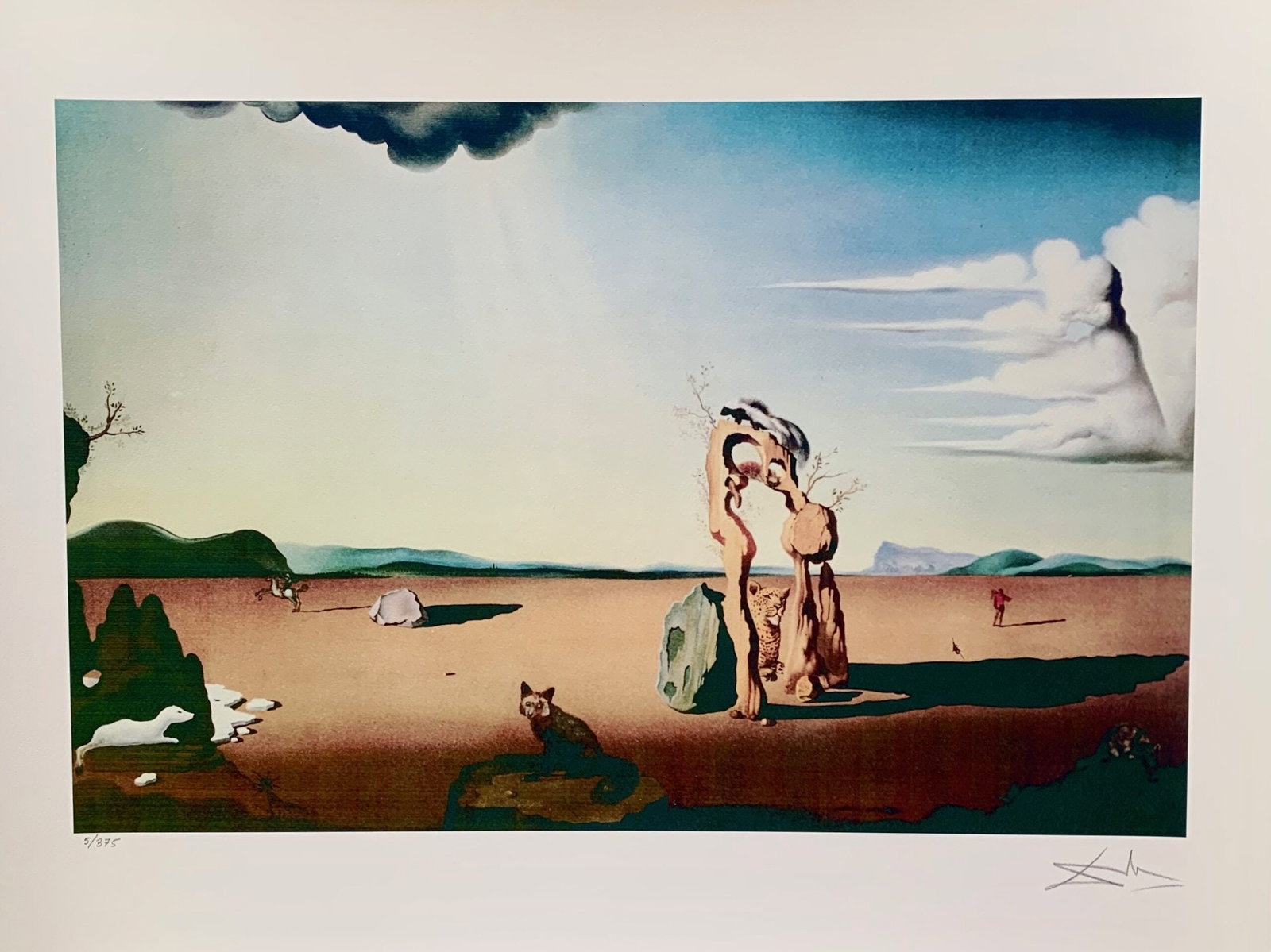Salvador Dali FEMME DANS DESERT Facsimile Signed Limited Edition Giclee