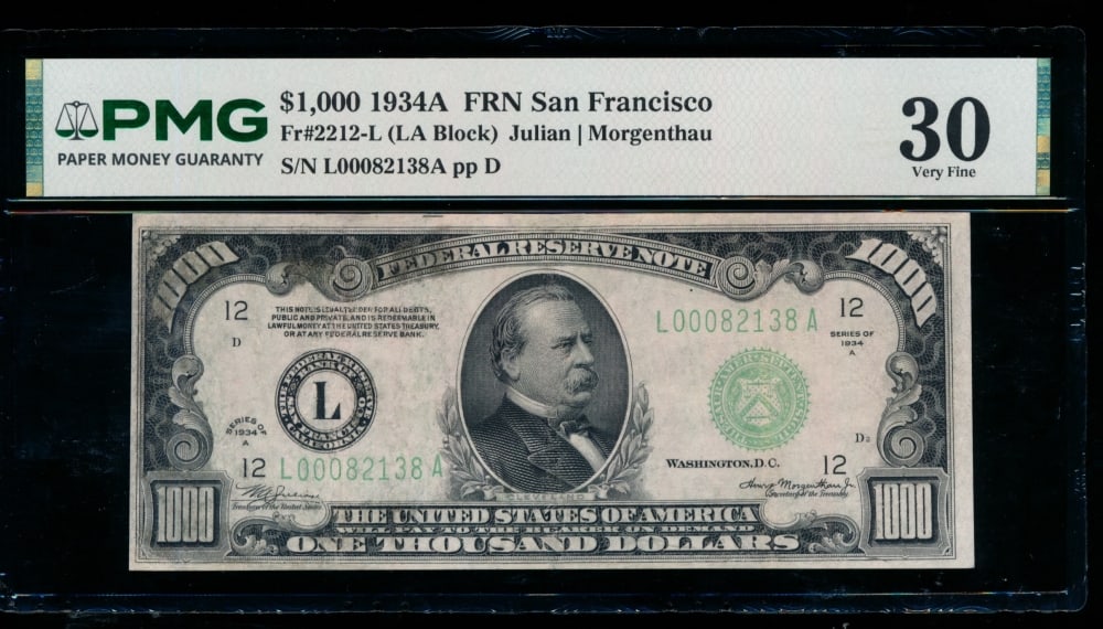 1934A $1000 San Francisco FRN PMG 30 (1 of 2)