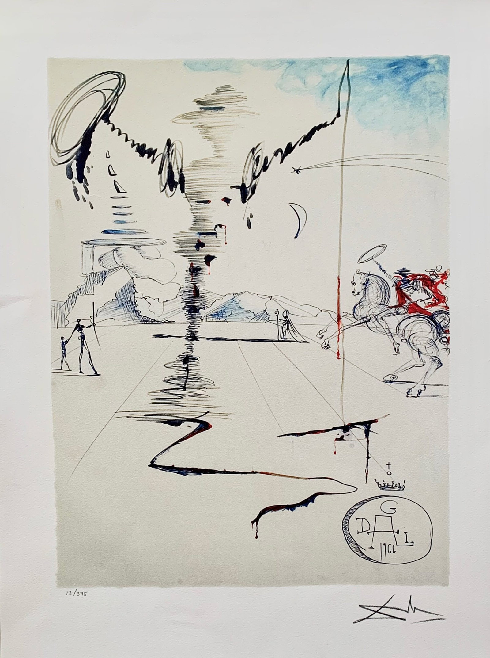 Salvador Dali CHEVALIER Facsimile Signed Limited Edition Giclee