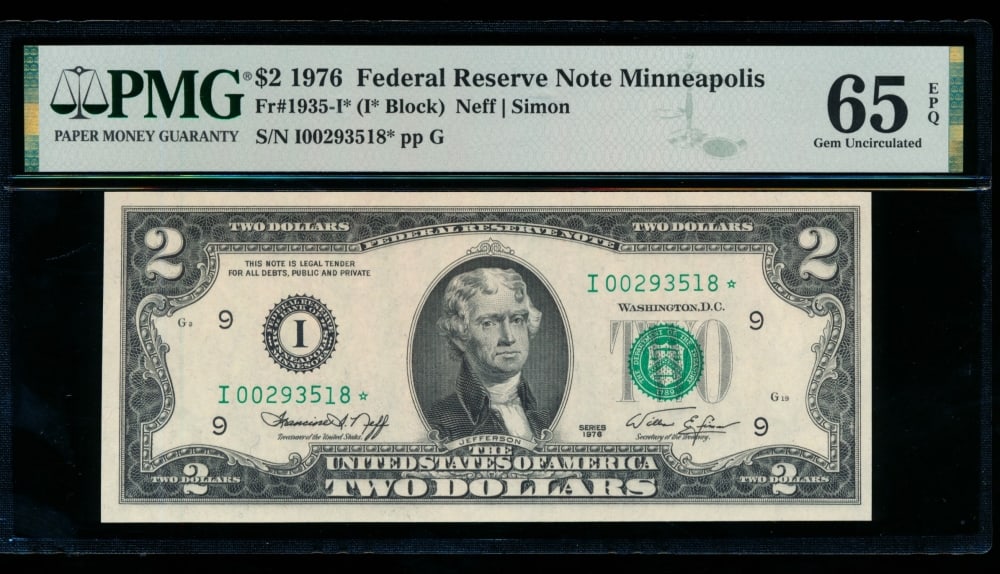 1976 $2 STAR Minneapolis FRN PMG 65EPQ (1 of 2)
