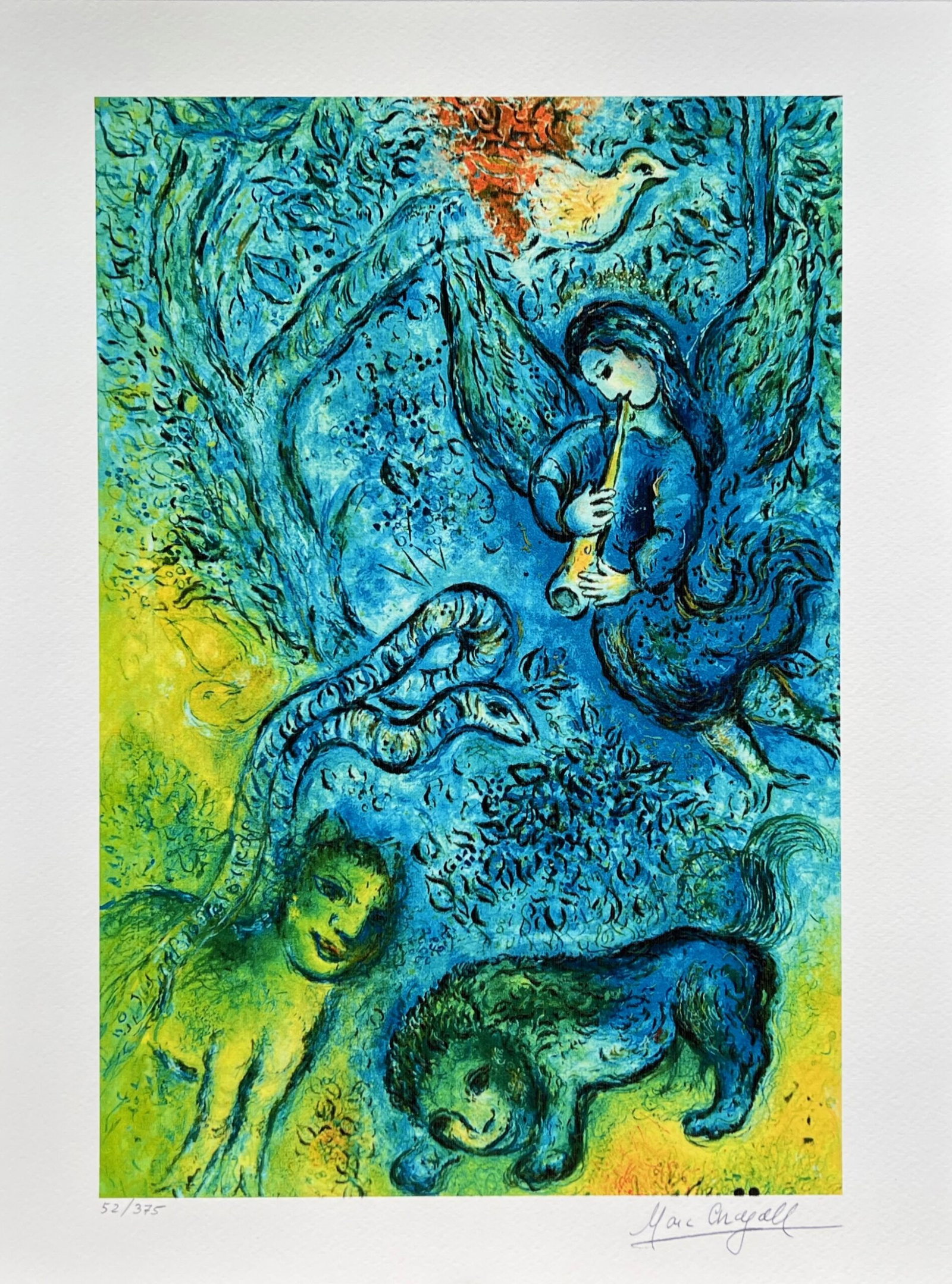 Marc Chagall MAGIC FLUTE Limited Edition Facsimile Signed Giclee