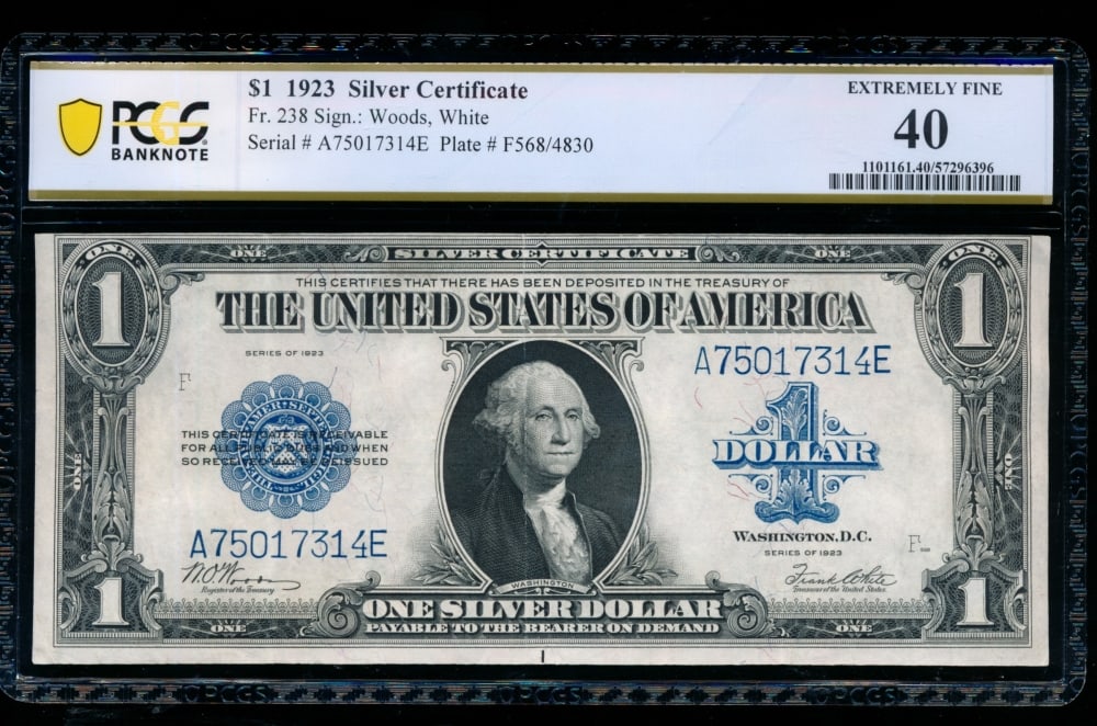 1923 $1 Silver Certificate PCGS 40