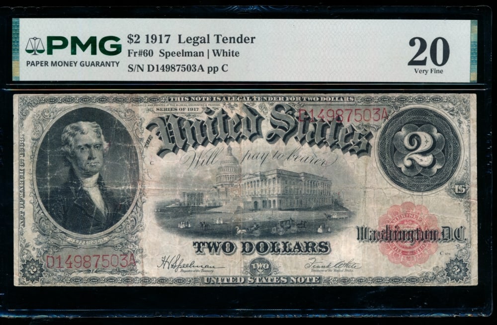 1917 $2 Legal Tender Note PMG 20