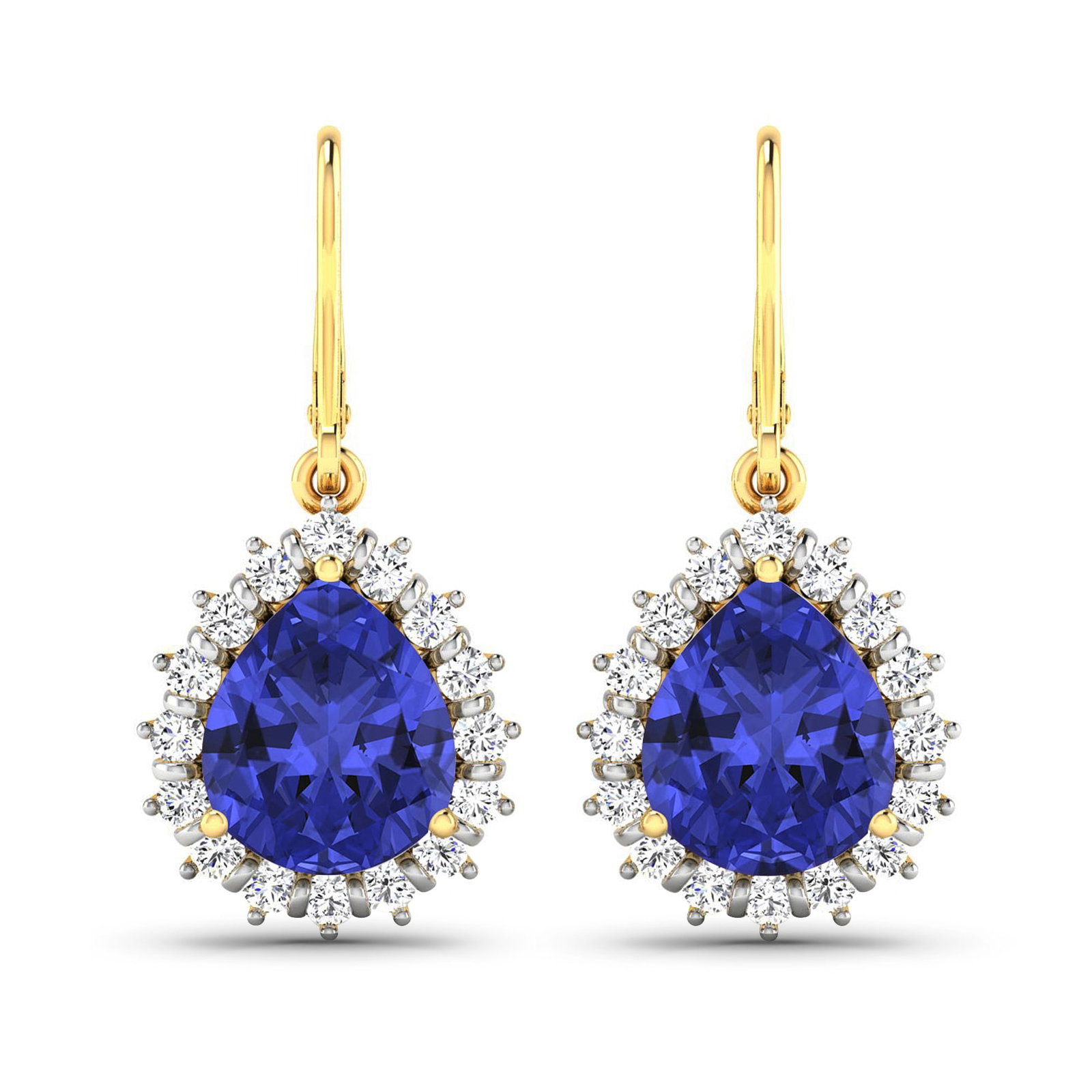 14KT Yellow Gold 2.88ctw Tanzanite and Diamond Earrings (1 of 4)